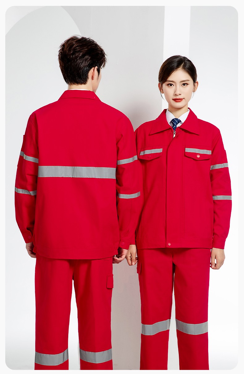 QM20137 纯棉中海油劳保工作服套装男女裤子加厚防烫耐磨耐脏电焊专用(图19)