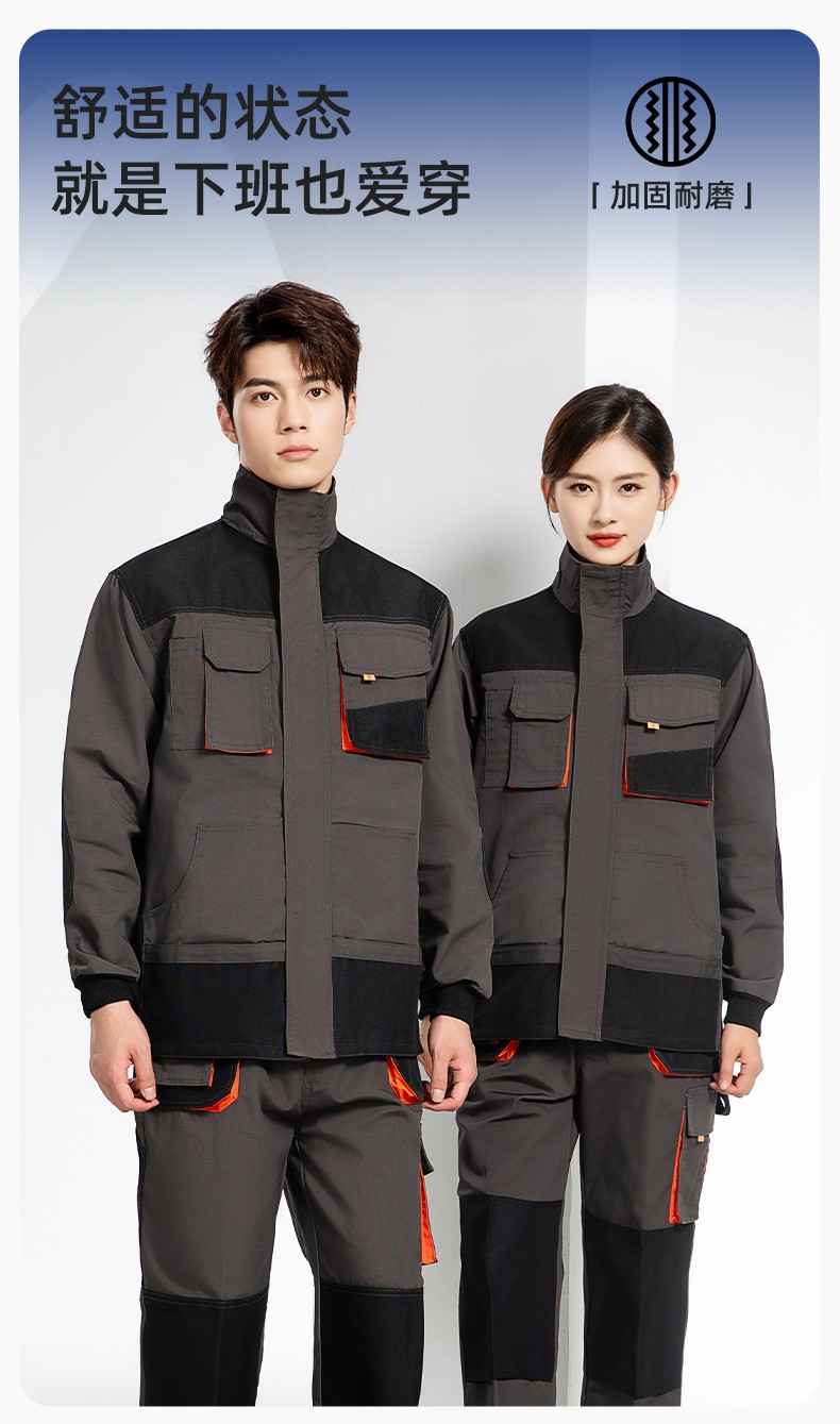 WD2118 跨境立体大兜工作服套装定制欧美多口袋多兜工装裤外贸出口劳保服(图1)