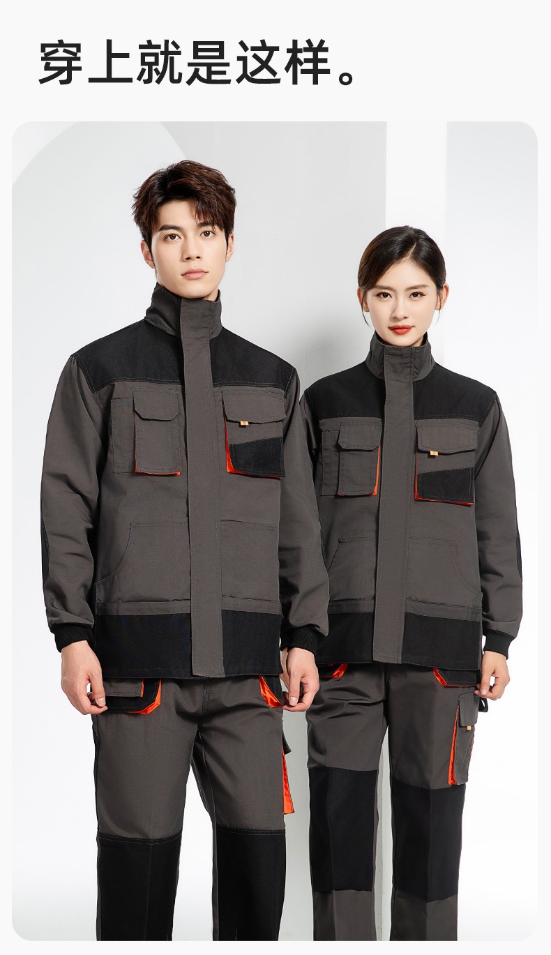 WD2118 跨境立体大兜工作服套装定制欧美多口袋多兜工装裤外贸出口劳保服(图12)