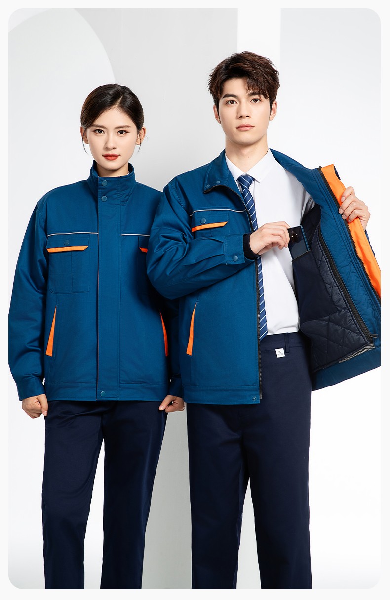 JC-102M 冬季工作服夹克棉衣定制男加绒加厚维修厂劳保服冷库棉袄套装防寒(图17)