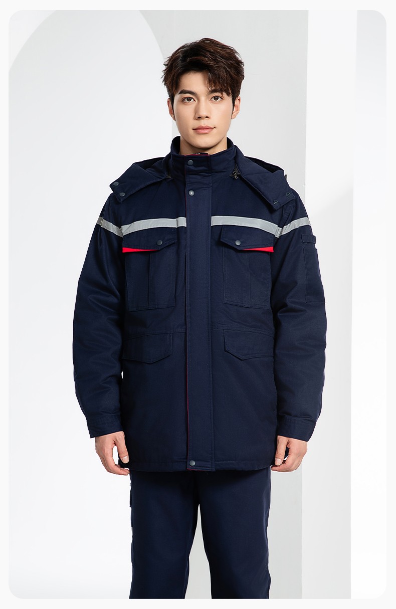 JC-160M 冬季可拆卸棉服工作服男反光条加厚保暖工装电子化工车间厂服定制(图14)