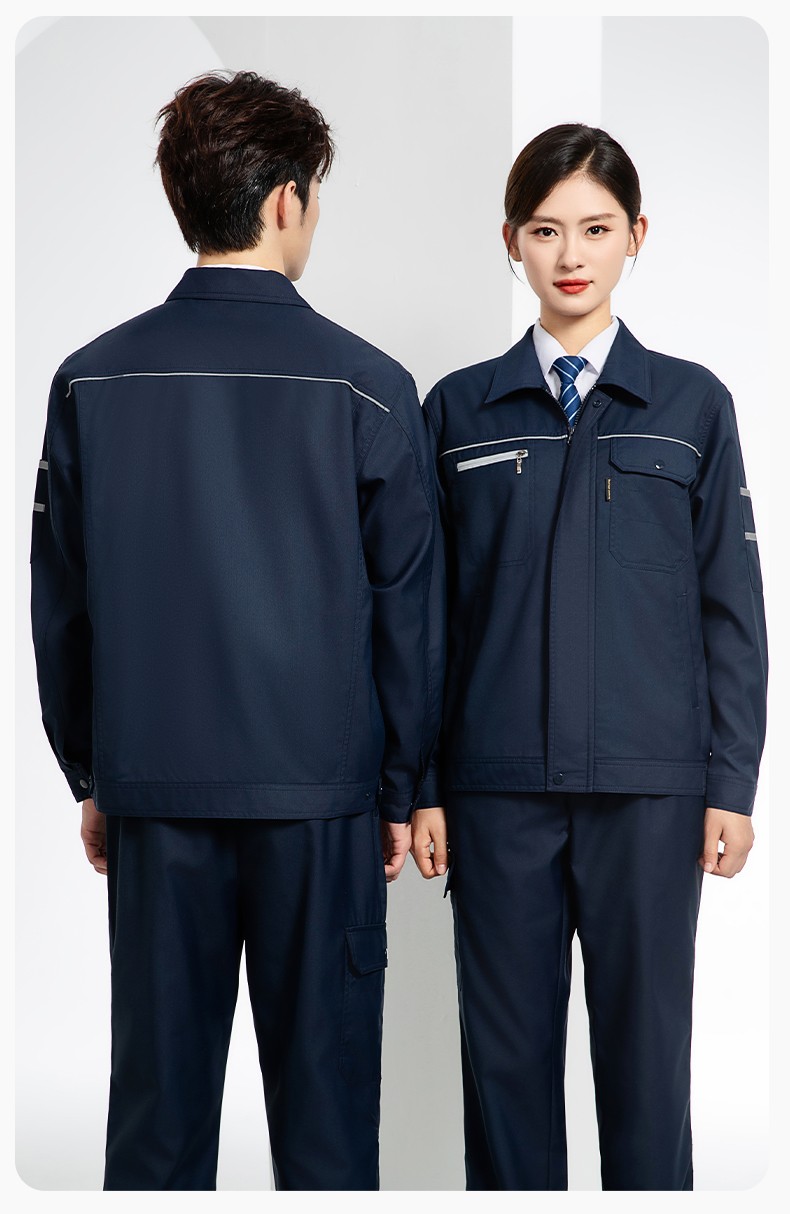 JC-163 春秋季工作服套装男防静电长袖外套工地加油站工装上衣劳保服定制(图14)