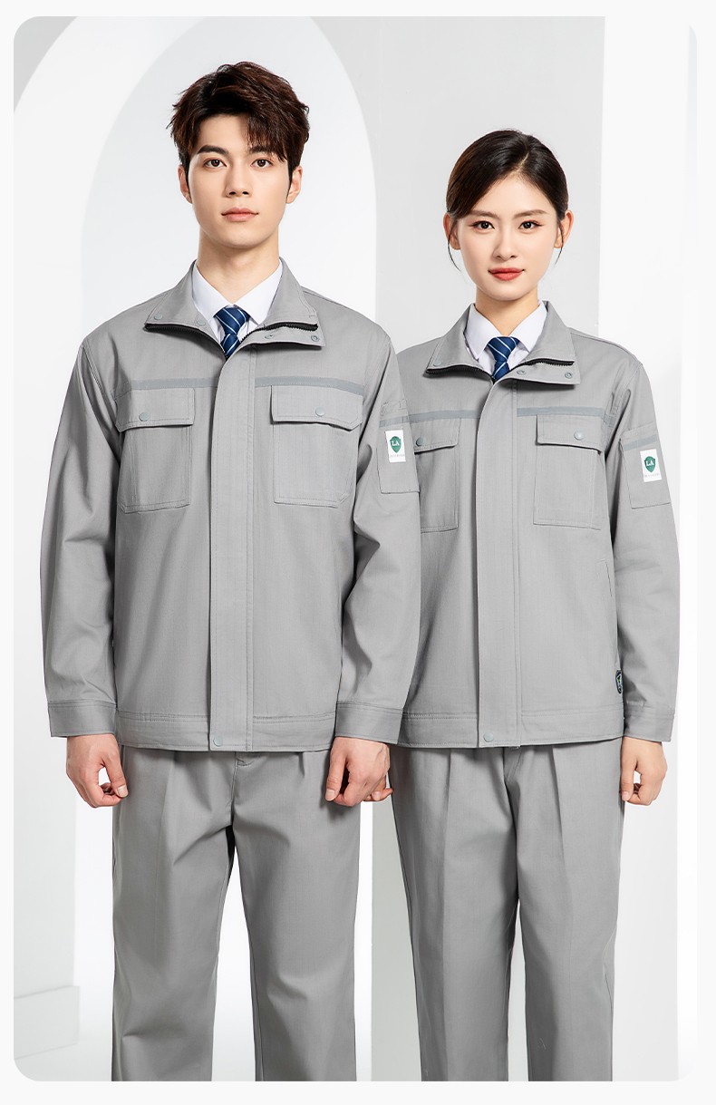 JC-H9935 纯棉防静电工作服套装男汽修车间工厂电焊服厂服反光条工装劳保服(图15)