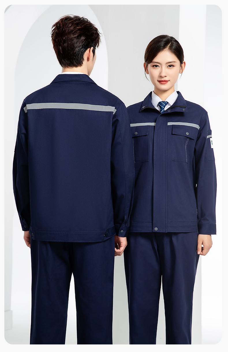 JC-H9935 纯棉防静电工作服套装男汽修车间工厂电焊服厂服反光条工装劳保服(图18)