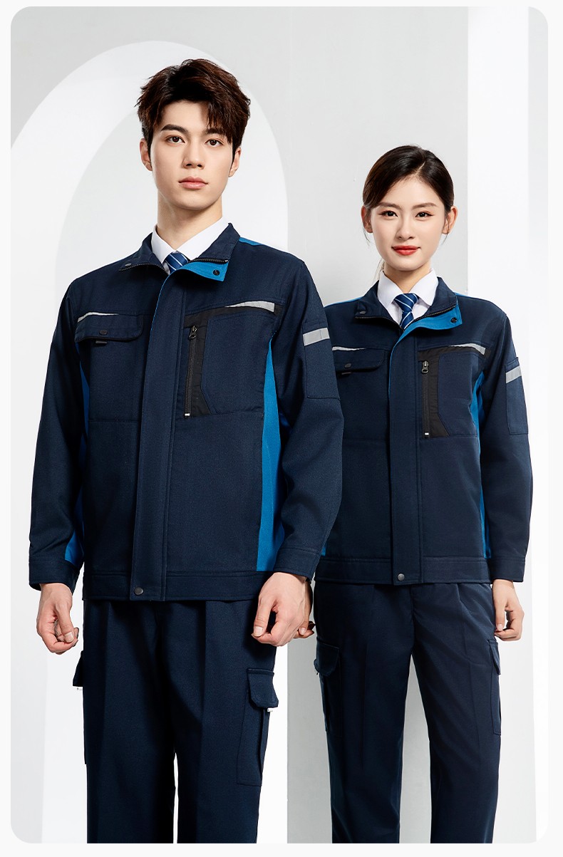 LJ-68003 涤棉防静电工作服套装男汽修车间工厂电焊服厂服反光条工装劳保服(图15)