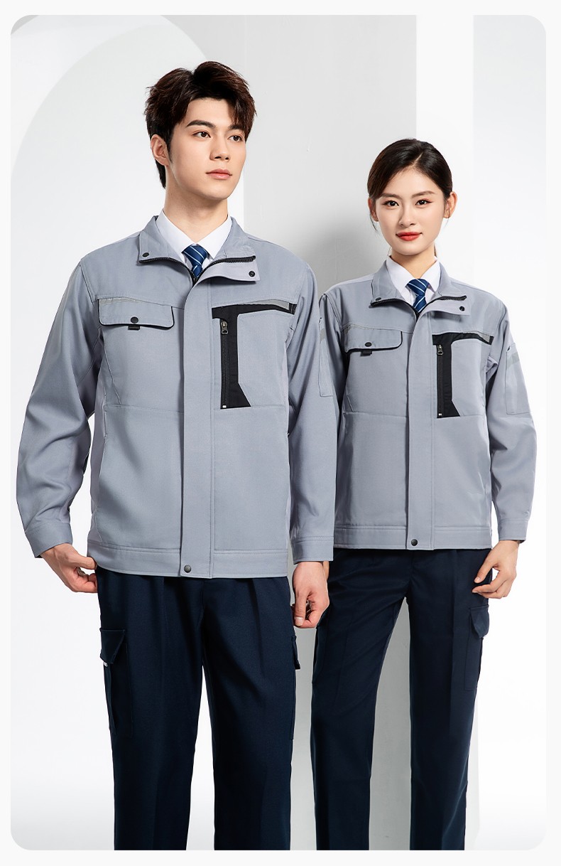 LJ-68003 涤棉防静电工作服套装男汽修车间工厂电焊服厂服反光条工装劳保服(图16)