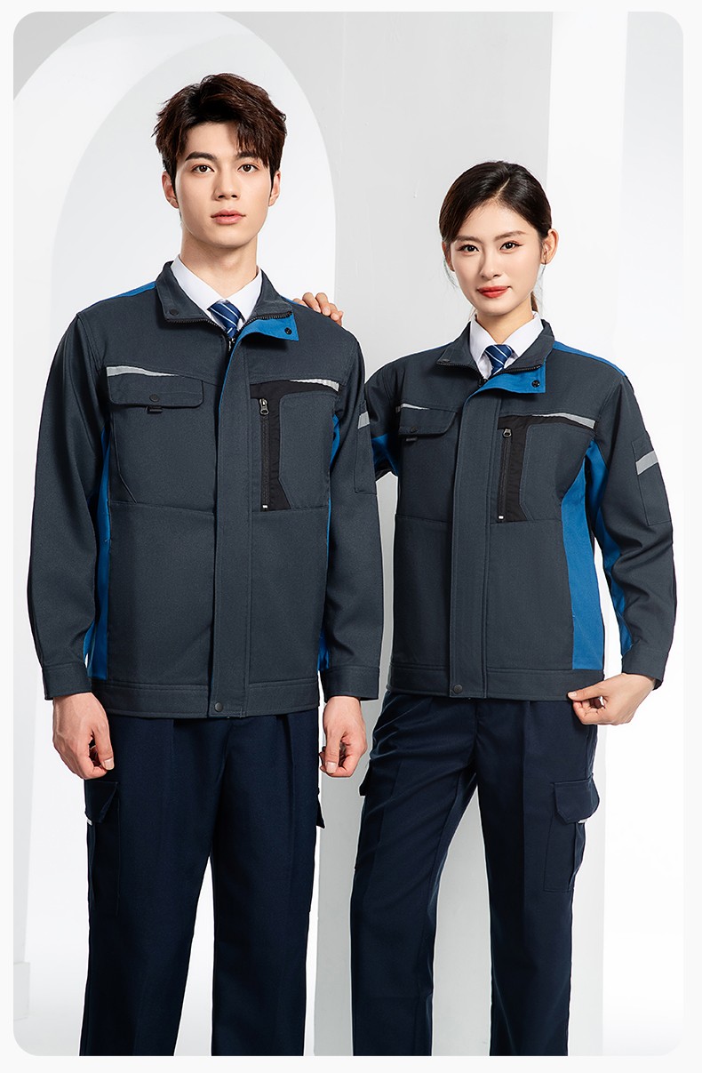 LJ-68003 涤棉防静电工作服套装男汽修车间工厂电焊服厂服反光条工装劳保服(图20)