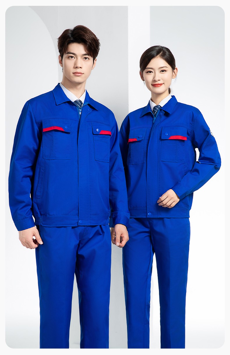 YM-20801 防静电工作服定制春秋加厚耐磨套装男女加油加汽站化工车间劳保服(图15)