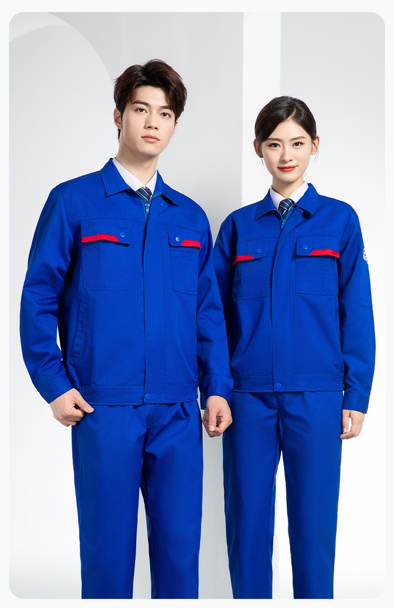 YM-20801 防静电工作服定制春秋加厚耐磨套装男女加油加汽站化工车间劳保服(图14)