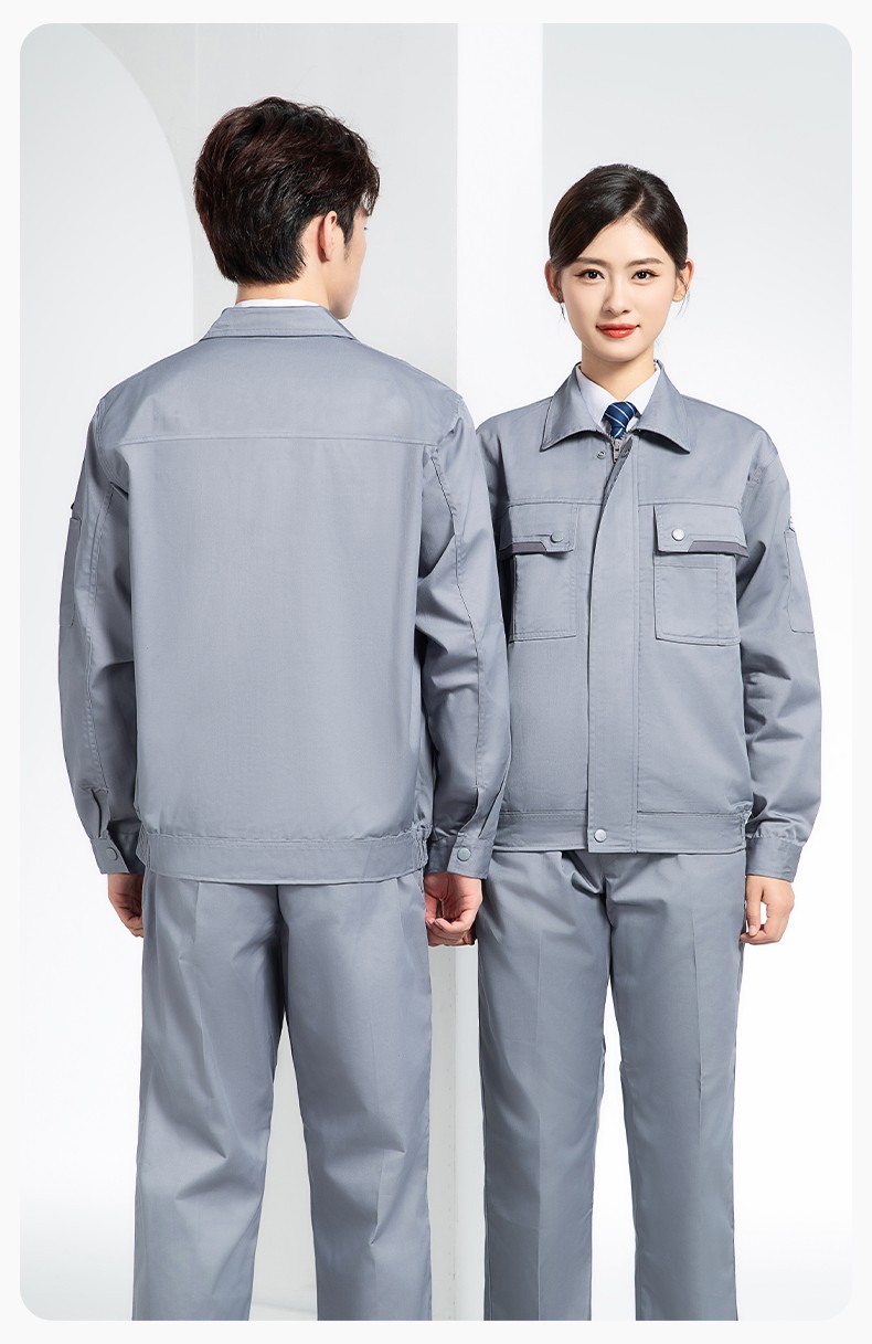 YM-20801 防静电工作服定制春秋加厚耐磨套装男女加油加汽站化工车间劳保服(图17)