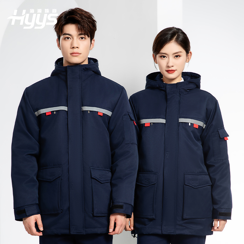 JC-S011 冬季可拆卸工作服棉衣定制供电公司保暖棉袄加厚加绒劳保服防寒服