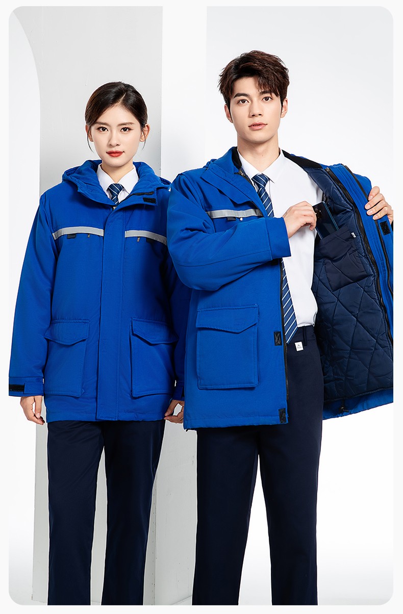 JC-S011 冬季可拆卸工作服棉衣定制供电公司保暖棉袄加厚加绒劳保服防寒服(图15)