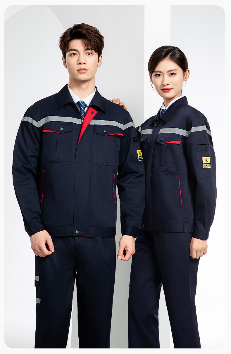 JC-S2203 春秋防静电工作服套装定制男耐磨工地劳动石油石化工装劳保服上衣(图15)
