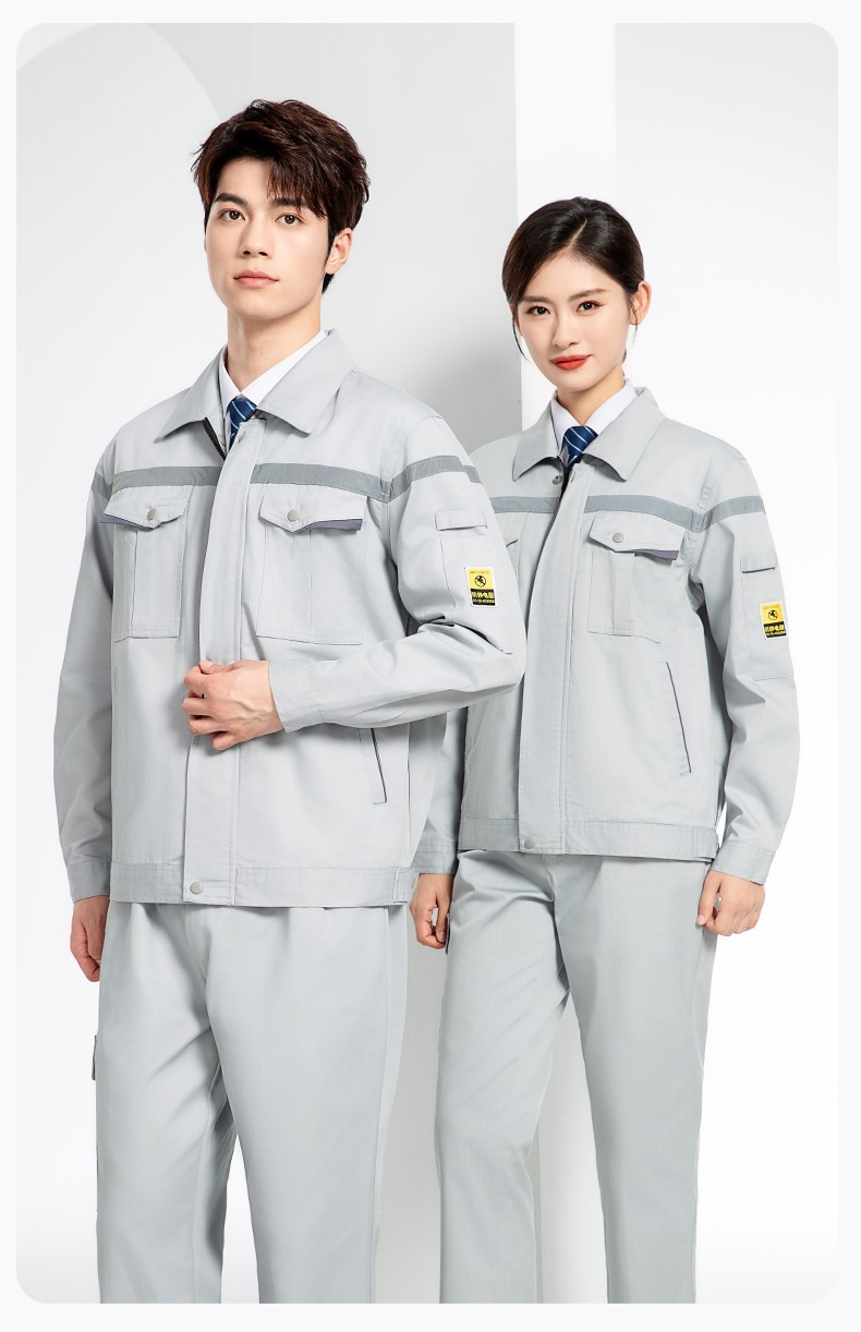 JC-S2203 春秋防静电工作服套装定制男耐磨工地劳动石油石化工装劳保服上衣(图16)