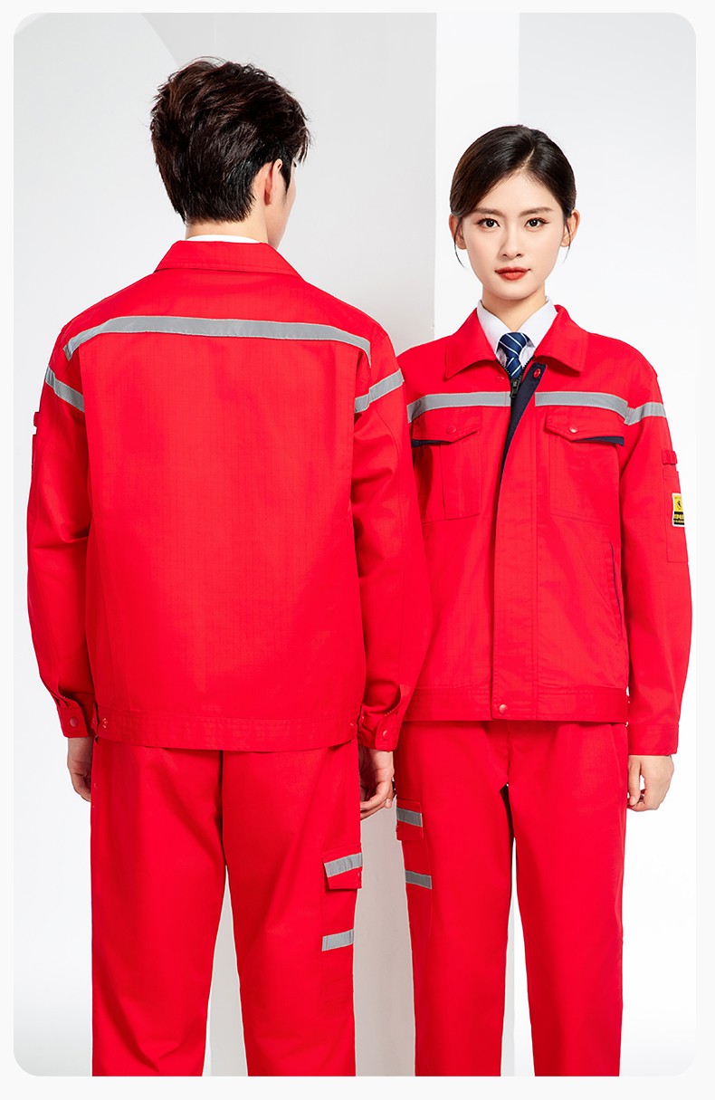 JC-S2203 春秋防静电工作服套装定制男耐磨工地劳动石油石化工装劳保服上衣(图21)