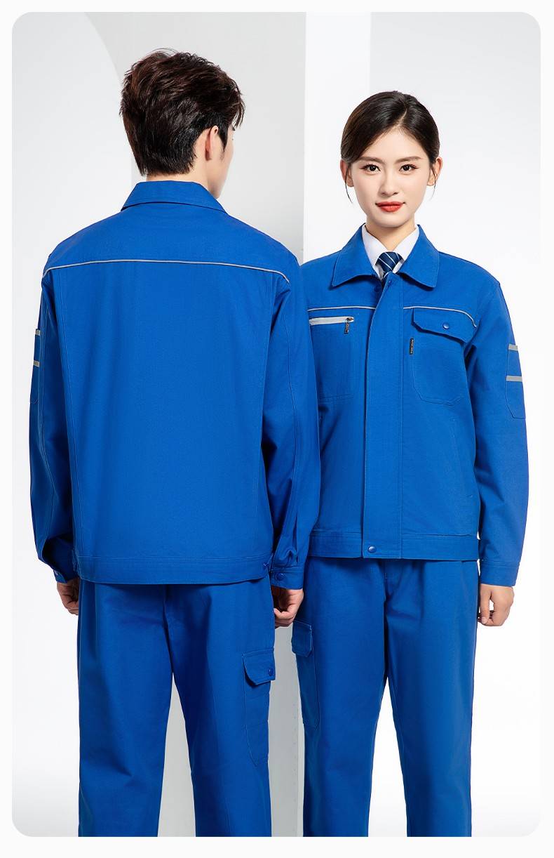 JC-S2206 春秋纯棉工作服套装印字男加厚耐磨全棉防烫焊工汽修劳保服定制(图16)