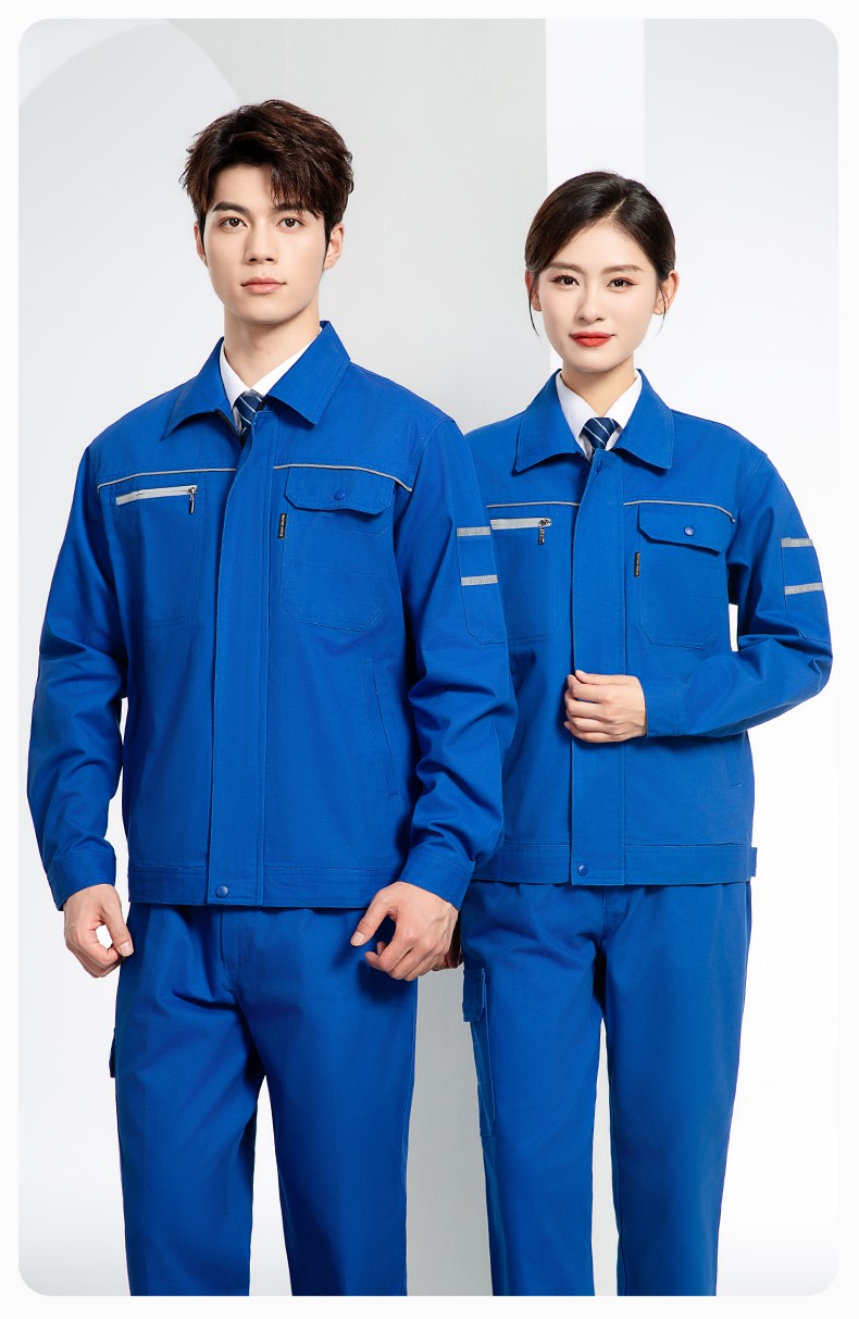 JC-S2206 春秋纯棉工作服套装印字男加厚耐磨全棉防烫焊工汽修劳保服定制(图15)