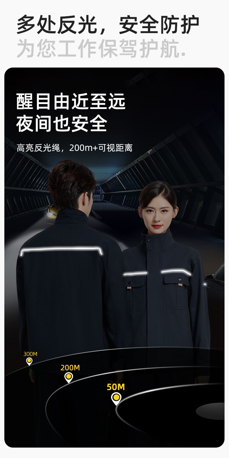 BF-802 春秋纯棉反光条劳保工作服套装耐磨防烫电焊干活工装定制(图4)