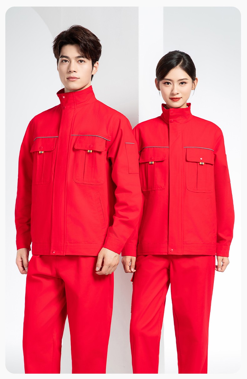 BF-802 春秋纯棉反光条劳保工作服套装耐磨防烫电焊干活工装定制(图17)