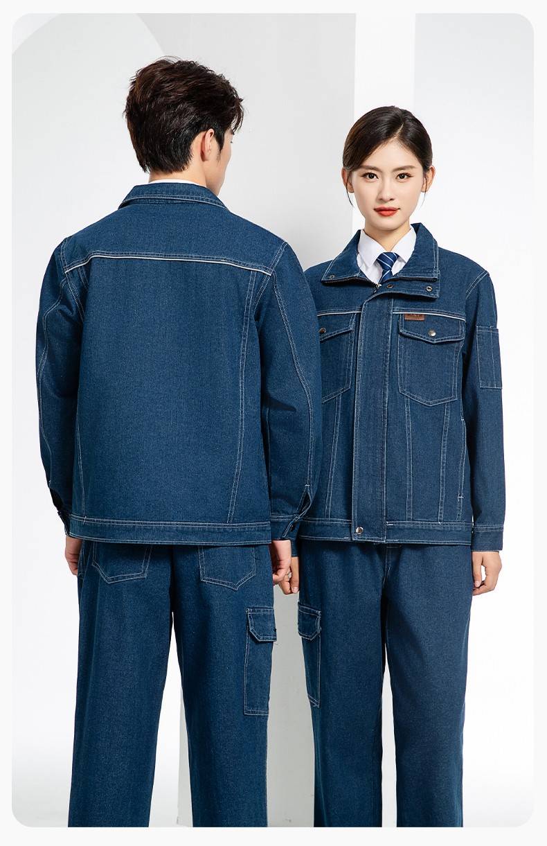 BF-801 春秋牛仔工作服套装男反光电焊工防烫抗火花汽机修工厂劳保服定制(图15)