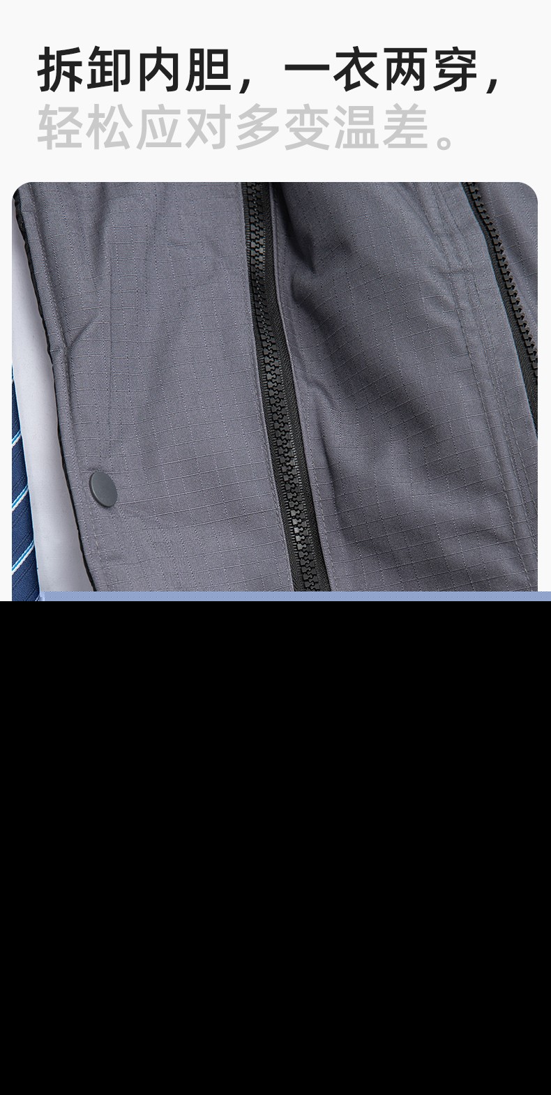 LJ-9803 冬季防撕裂防静电可拆卸棉服保暖锁温防寒服加油站防静电工装定制(图6)