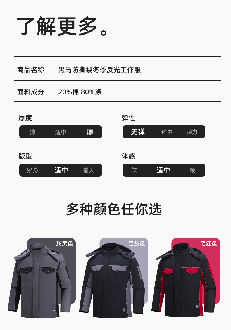 LJ-9803 冬季防撕裂防静电可拆卸棉服保暖锁温防寒服加油站防静电工装定制(图11)