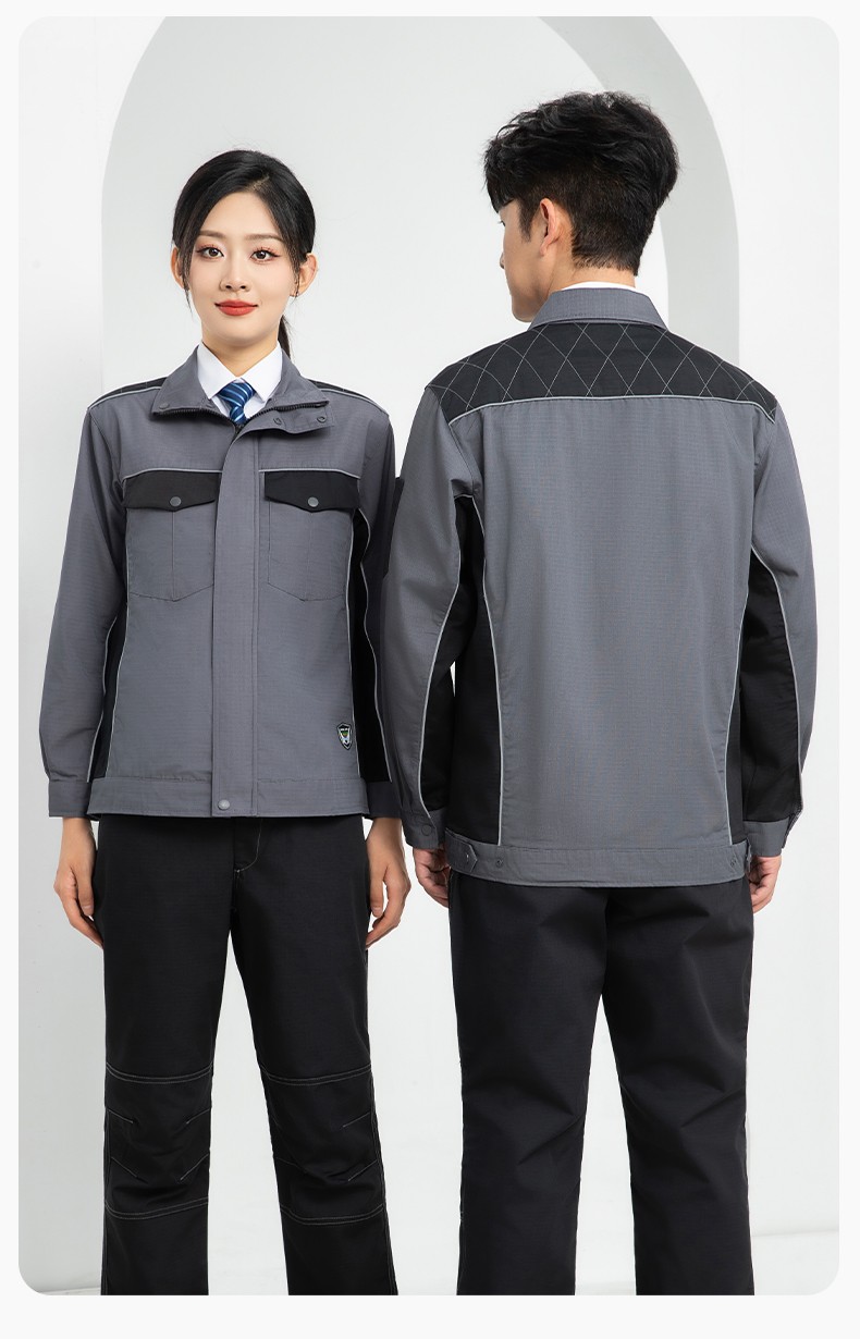 LJ-9802 春秋防撕裂劳保工作服套装耐磨抗撕裂建筑工地干活工装定制(图21)