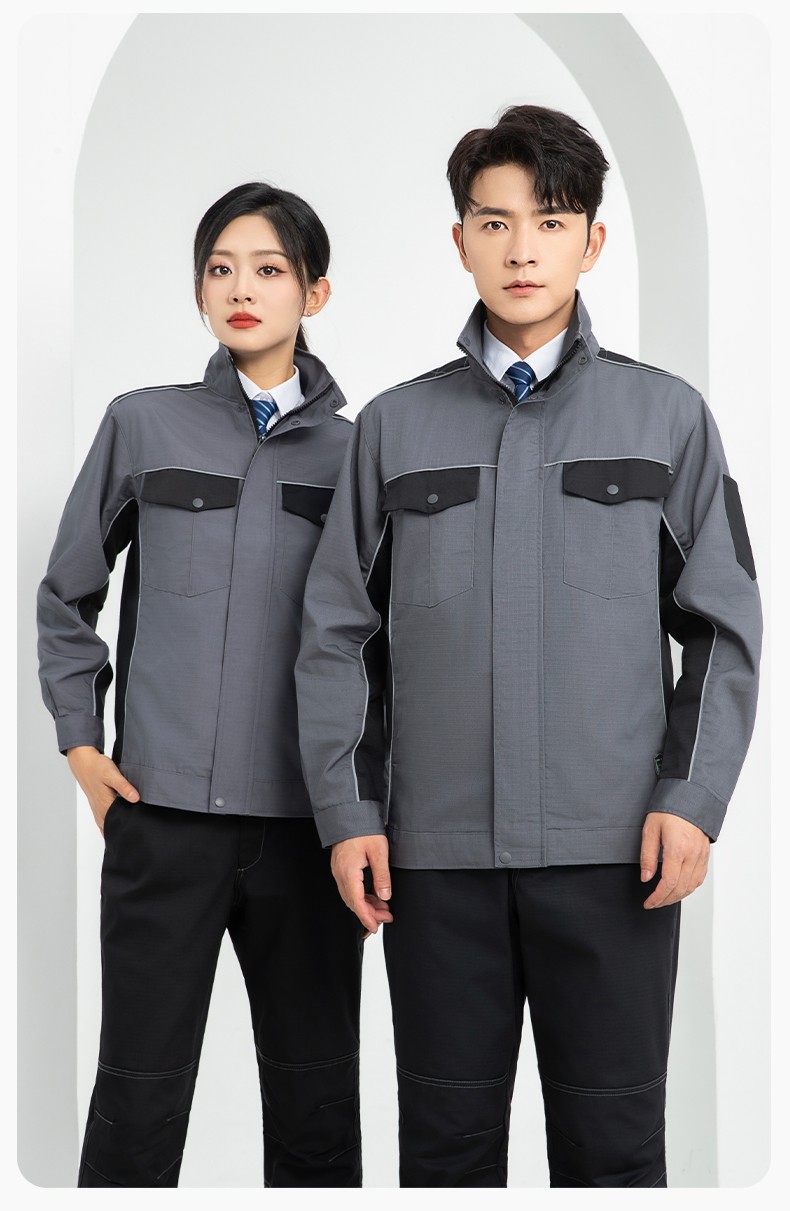 LJ-9802 春秋防撕裂劳保工作服套装耐磨抗撕裂建筑工地干活工装定制(图20)