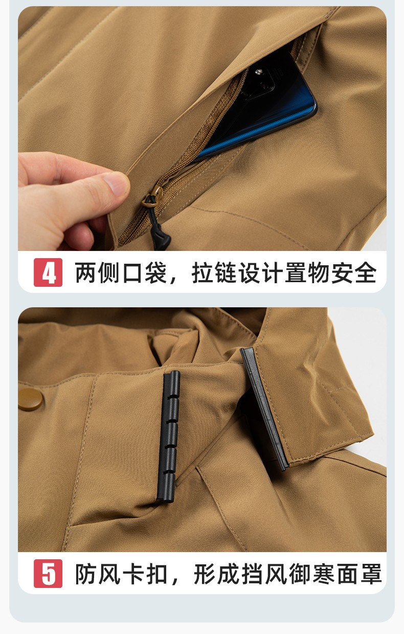 RH-60965 冬季羽绒工作服冲锋衣三合一棉衣男加厚保暖汽车维修厂劳保服定制(图10)