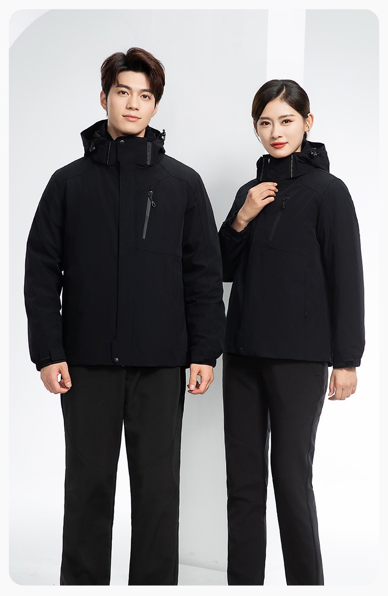 RH-60965 冬季羽绒工作服冲锋衣三合一棉衣男加厚保暖汽车维修厂劳保服定制(图16)