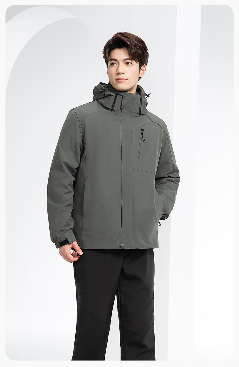 RH-60965 冬季羽绒工作服冲锋衣三合一棉衣男加厚保暖汽车维修厂劳保服定制(图17)