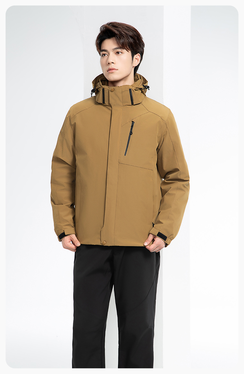 RH-60965 冬季羽绒工作服冲锋衣三合一棉衣男加厚保暖汽车维修厂劳保服定制(图19)