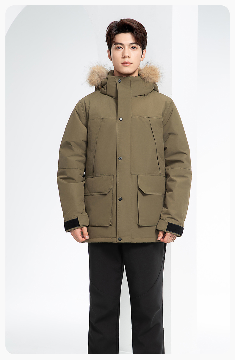 RH-60953 冬季可拆卸羽绒内胆三合一冲锋衣毛领帽子防风防雨登山骑行服定制(图21)