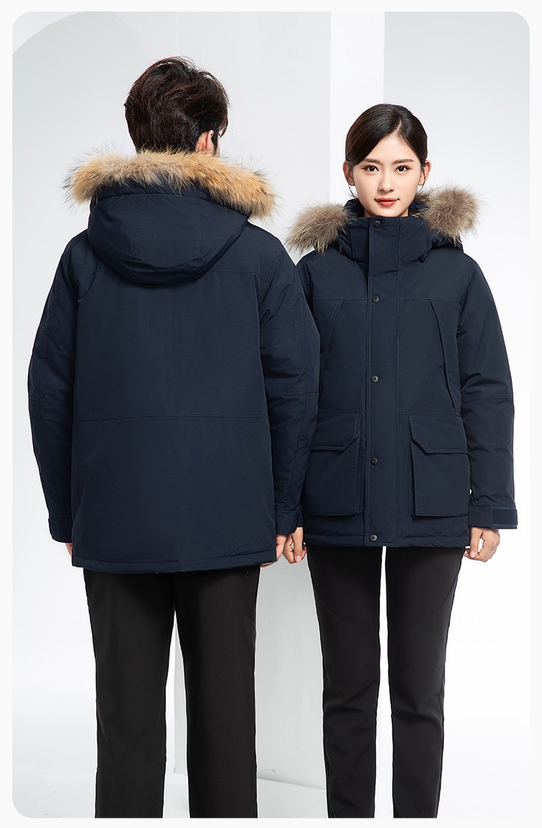 RH-60953 冬季可拆卸羽绒内胆三合一冲锋衣毛领帽子防风防雨登山骑行服定制(图24)