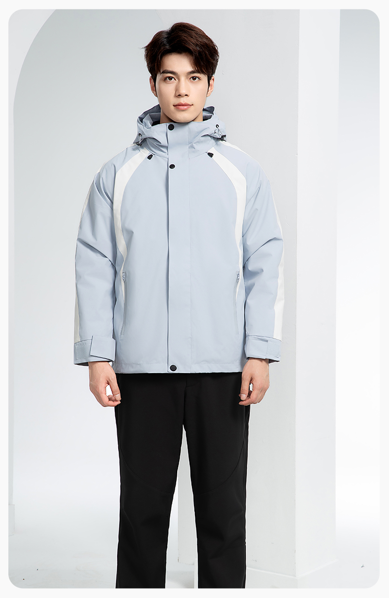 SL-9597 冬季工作服冲锋衣加绒保暖工装可拆卸印字定制学校公司超市外套(图12)