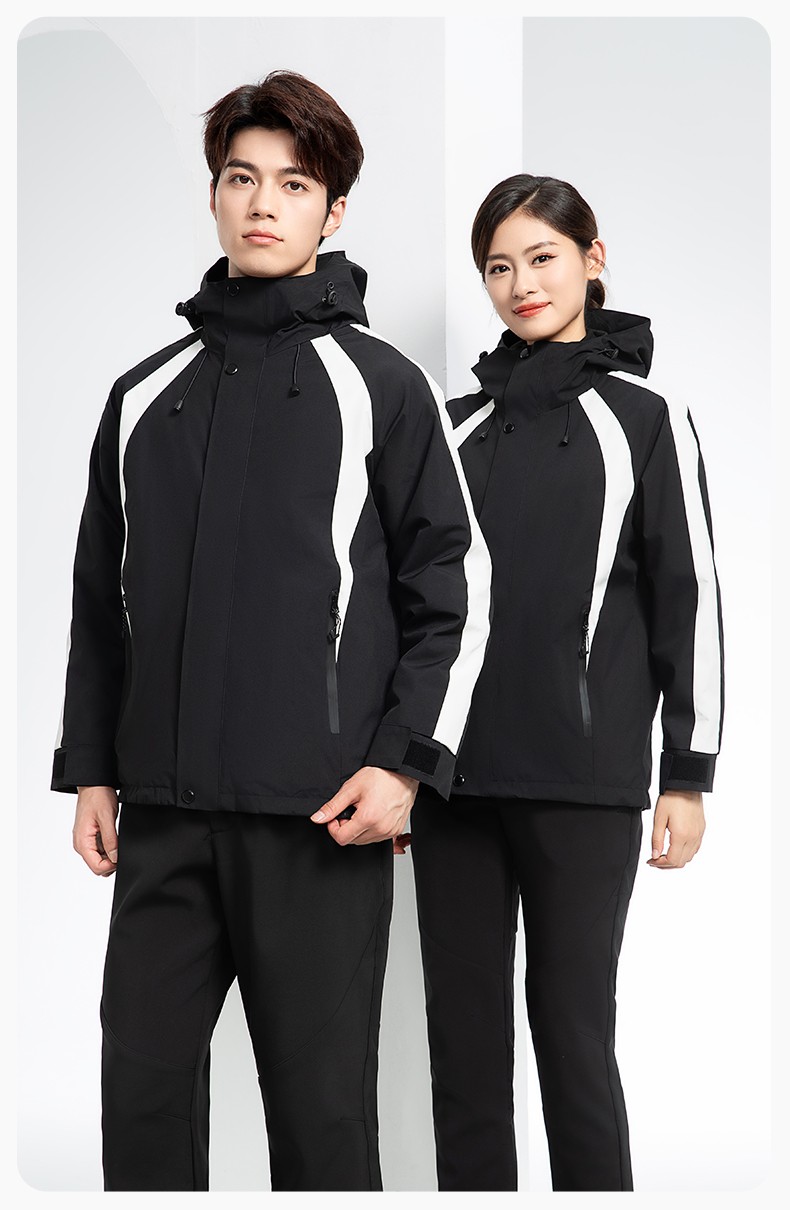 SL-9597 冬季工作服冲锋衣加绒保暖工装可拆卸印字定制学校公司超市外套(图15)