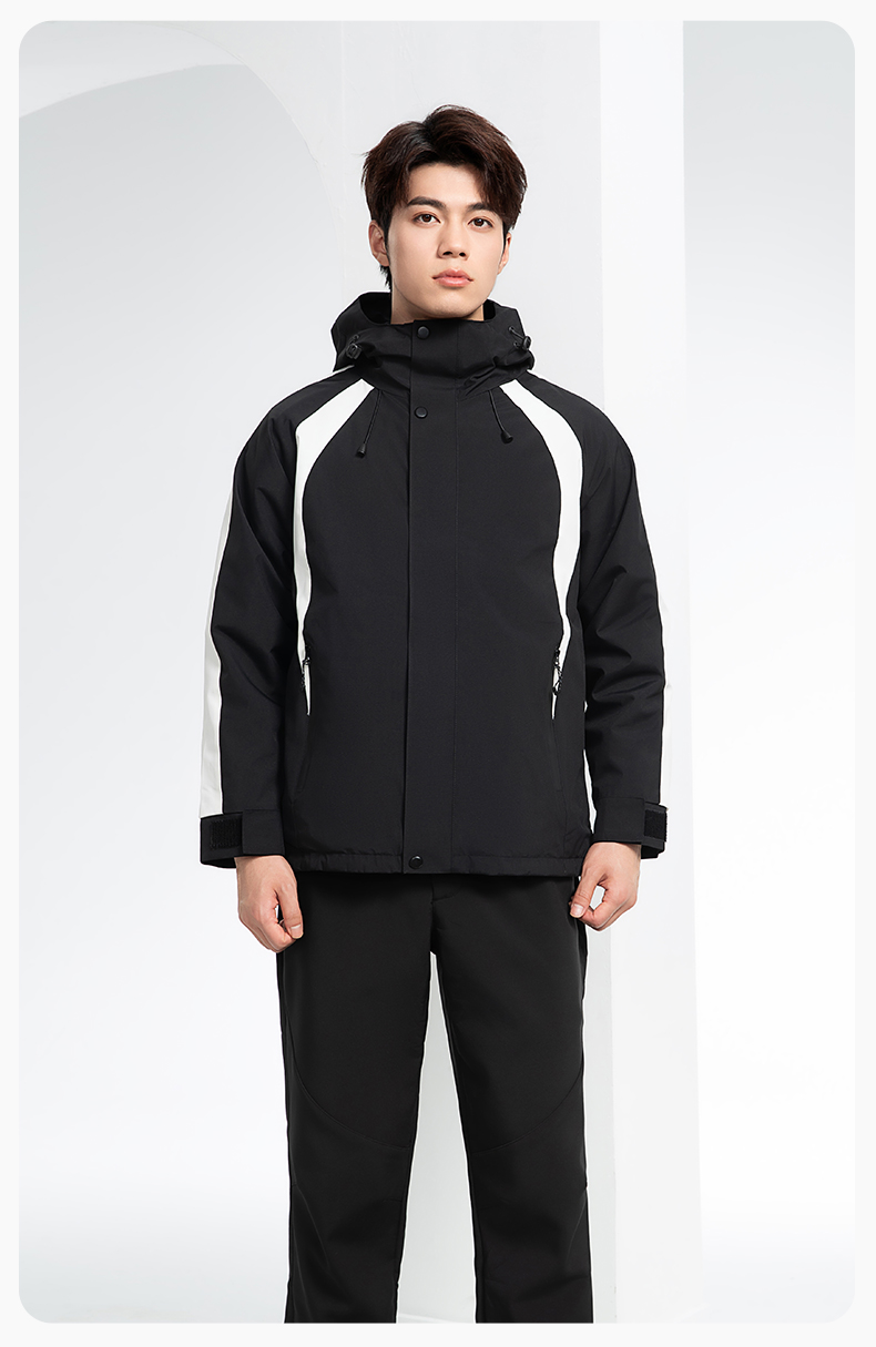 SL-9597 冬季工作服冲锋衣加绒保暖工装可拆卸印字定制学校公司超市外套(图14)