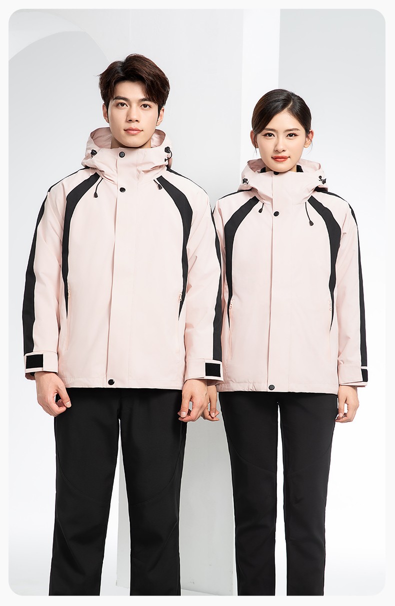 SL-9597 冬季工作服冲锋衣加绒保暖工装可拆卸印字定制学校公司超市外套(图17)