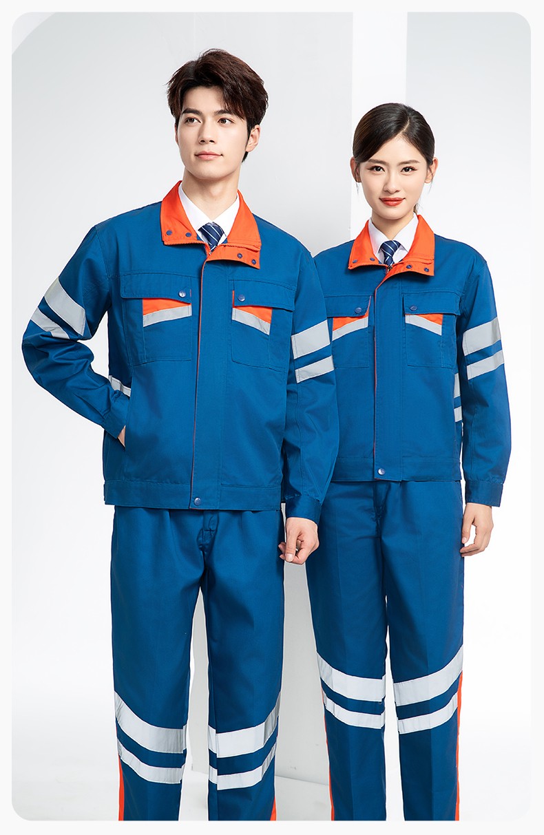 DM20149 春秋反光条长袖工作服男路政环卫园林绿化道路救援反光劳保服定制(图12)