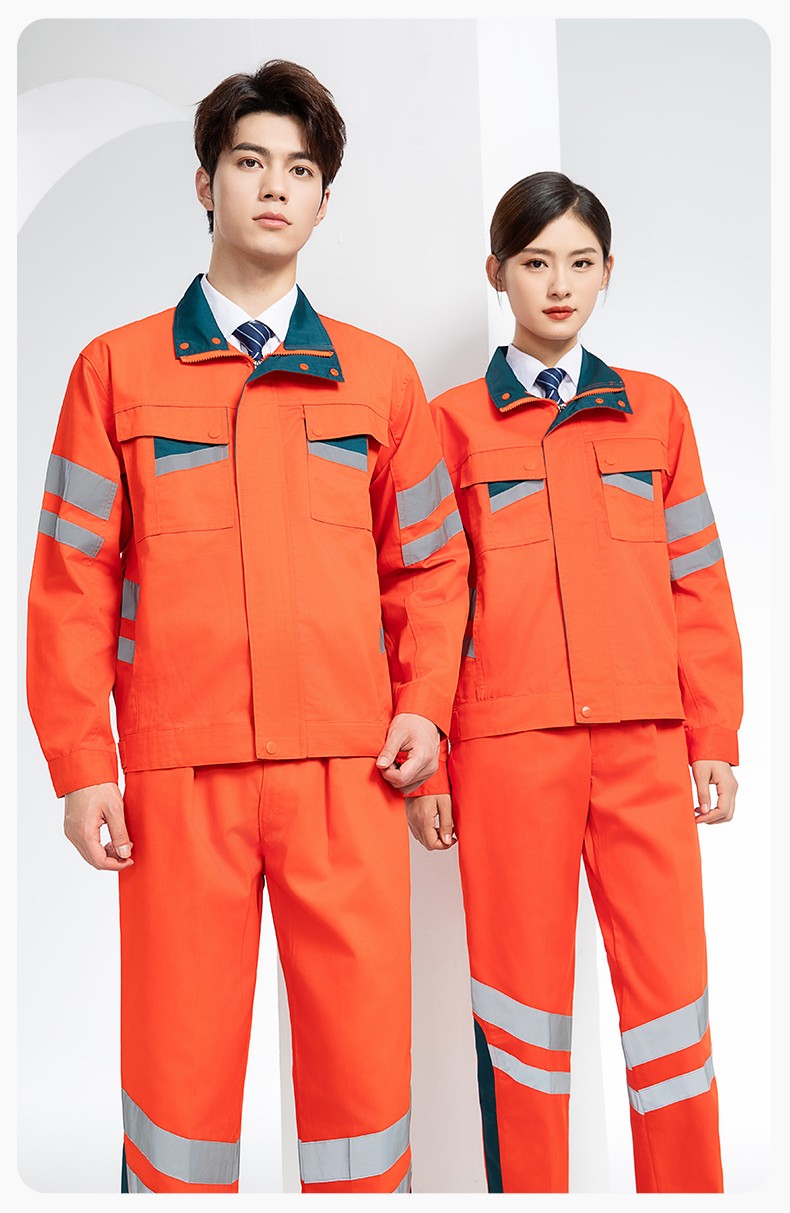 DM20149 春秋反光条长袖工作服男路政环卫园林绿化道路救援反光劳保服定制(图14)