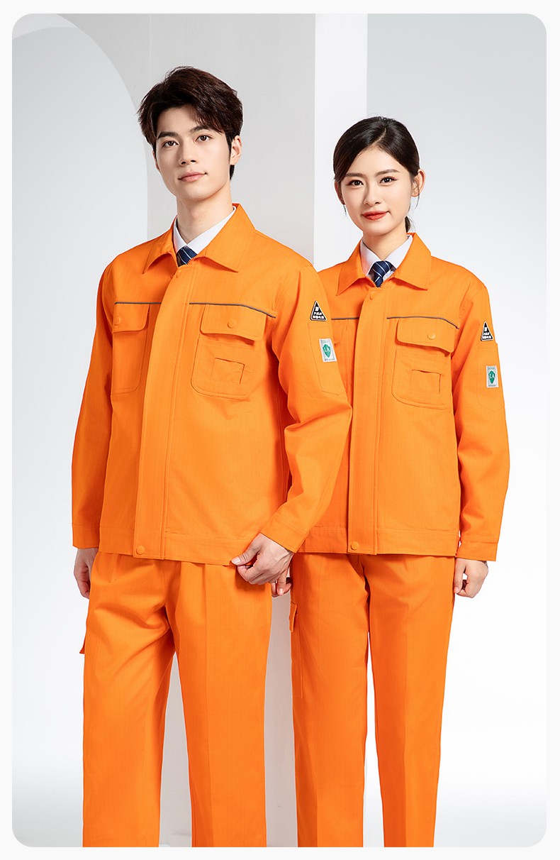 FJD8099 春秋纯棉防静电工作服套装定制电网化工厂汽修车间耐磨反光劳保服(图18)