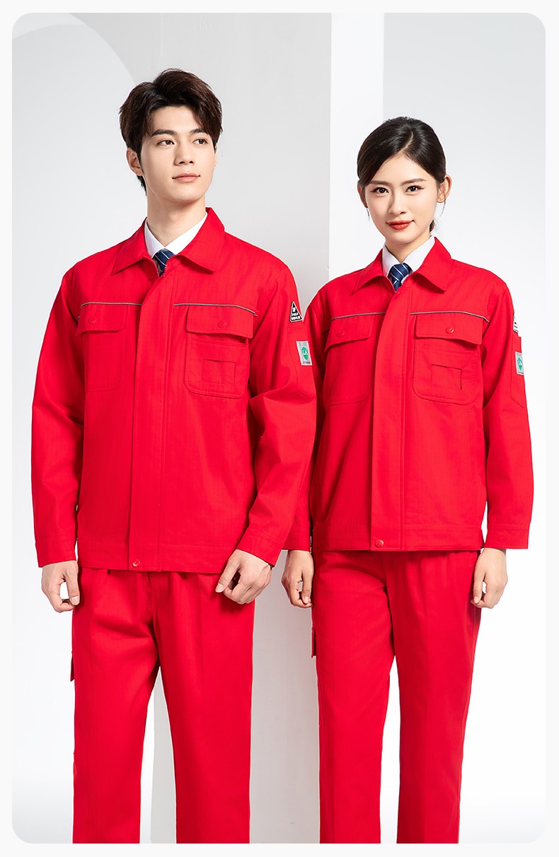 FJD8099 春秋纯棉防静电工作服套装定制电网化工厂汽修车间耐磨反光劳保服(图20)
