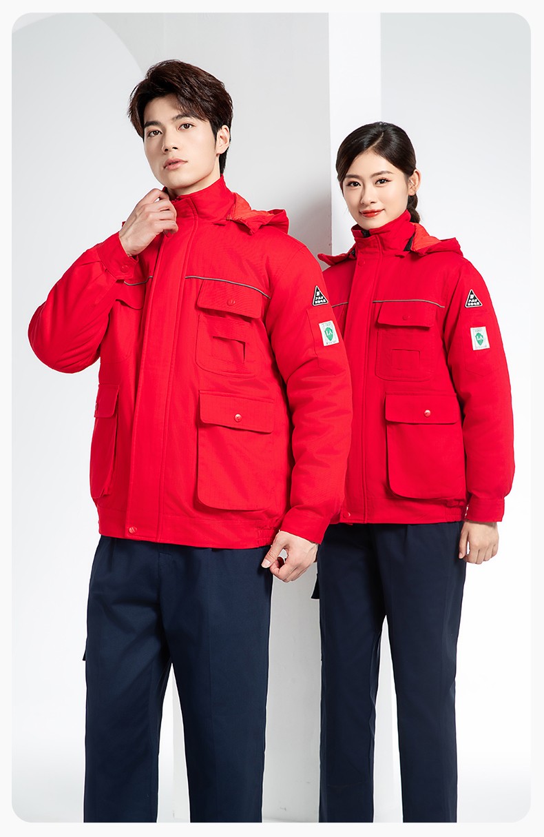 FJD8899Z 冬季纯棉防静电工作服棉服定制冷库加厚保暖化工厂棉衣劳保服棉袄(图15)