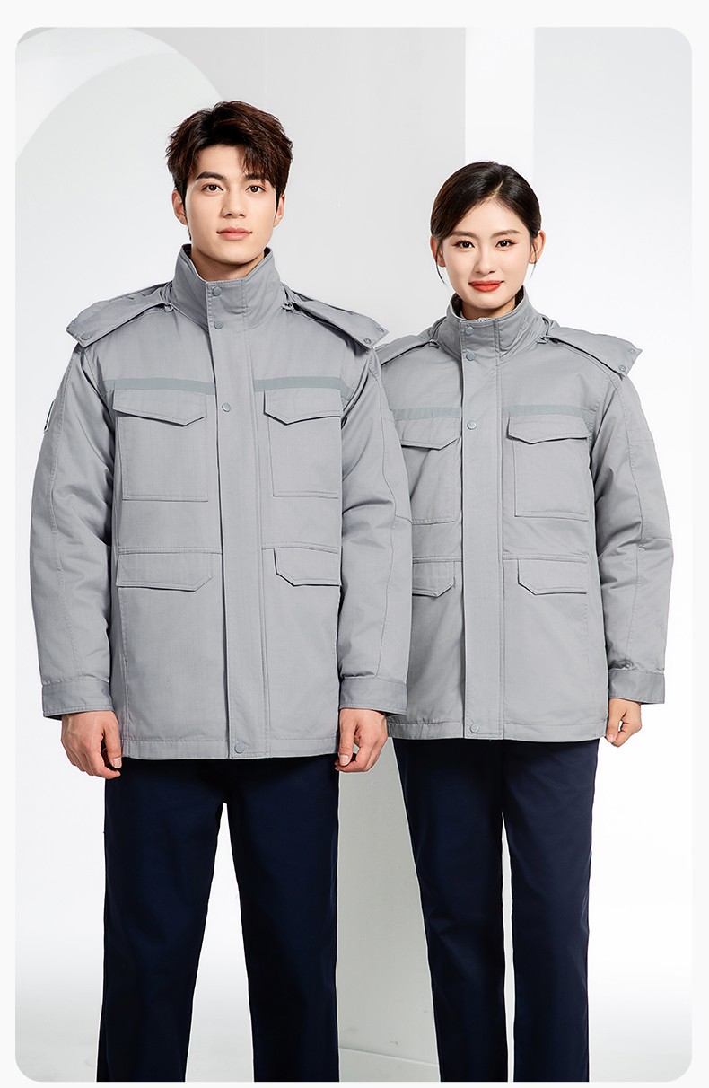 JC-3D02M 冬季防静电棉服定制工作服拼色CVC工装加油站机修车间厂服劳保服(图13)