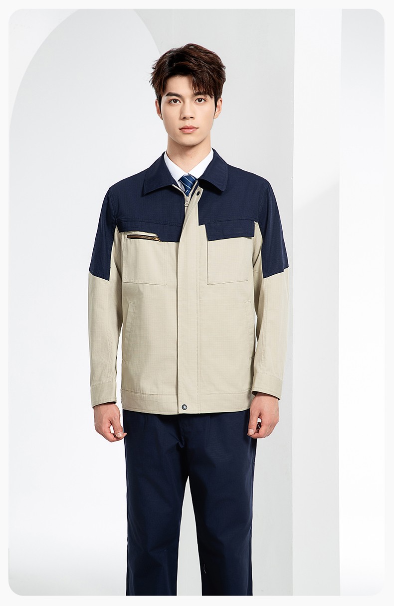 JC-3D03 春秋劳保工作服套装防撕裂耐磨建筑工地干活工装定制(图13)