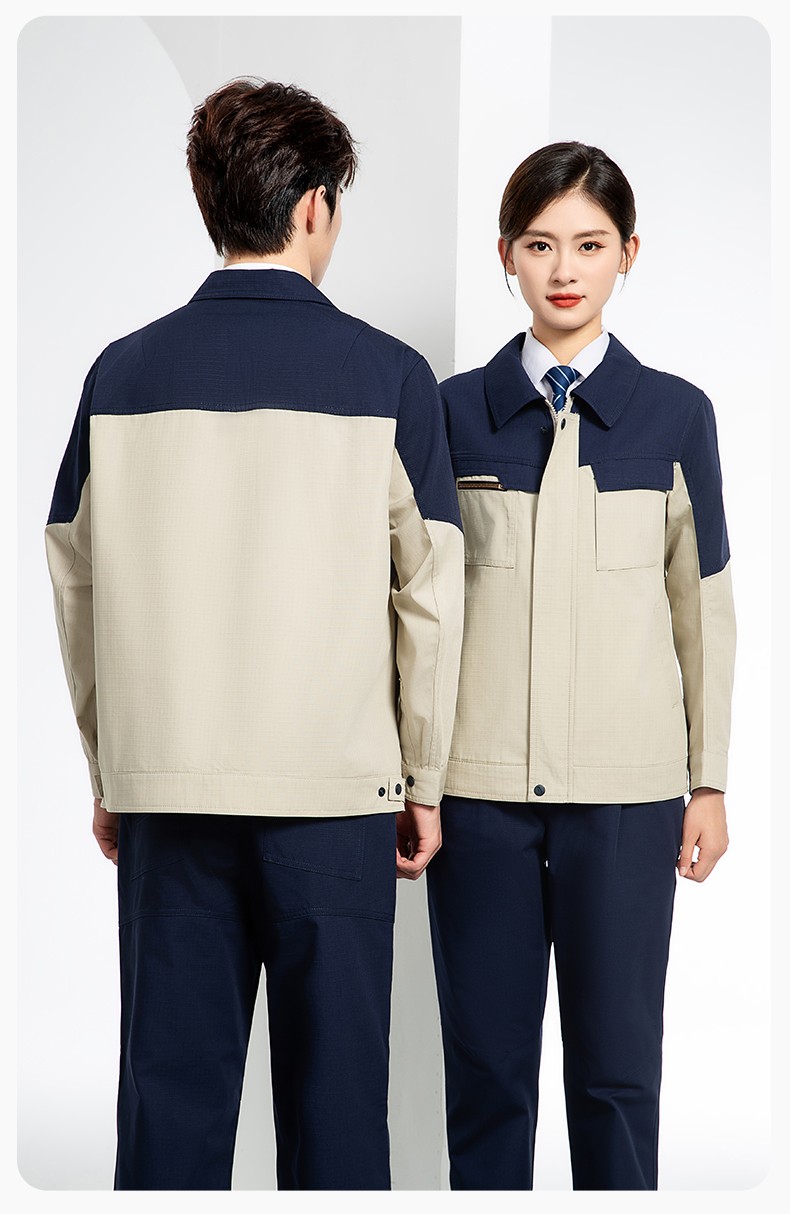 JC-3D03 春秋劳保工作服套装防撕裂耐磨建筑工地干活工装定制(图15)