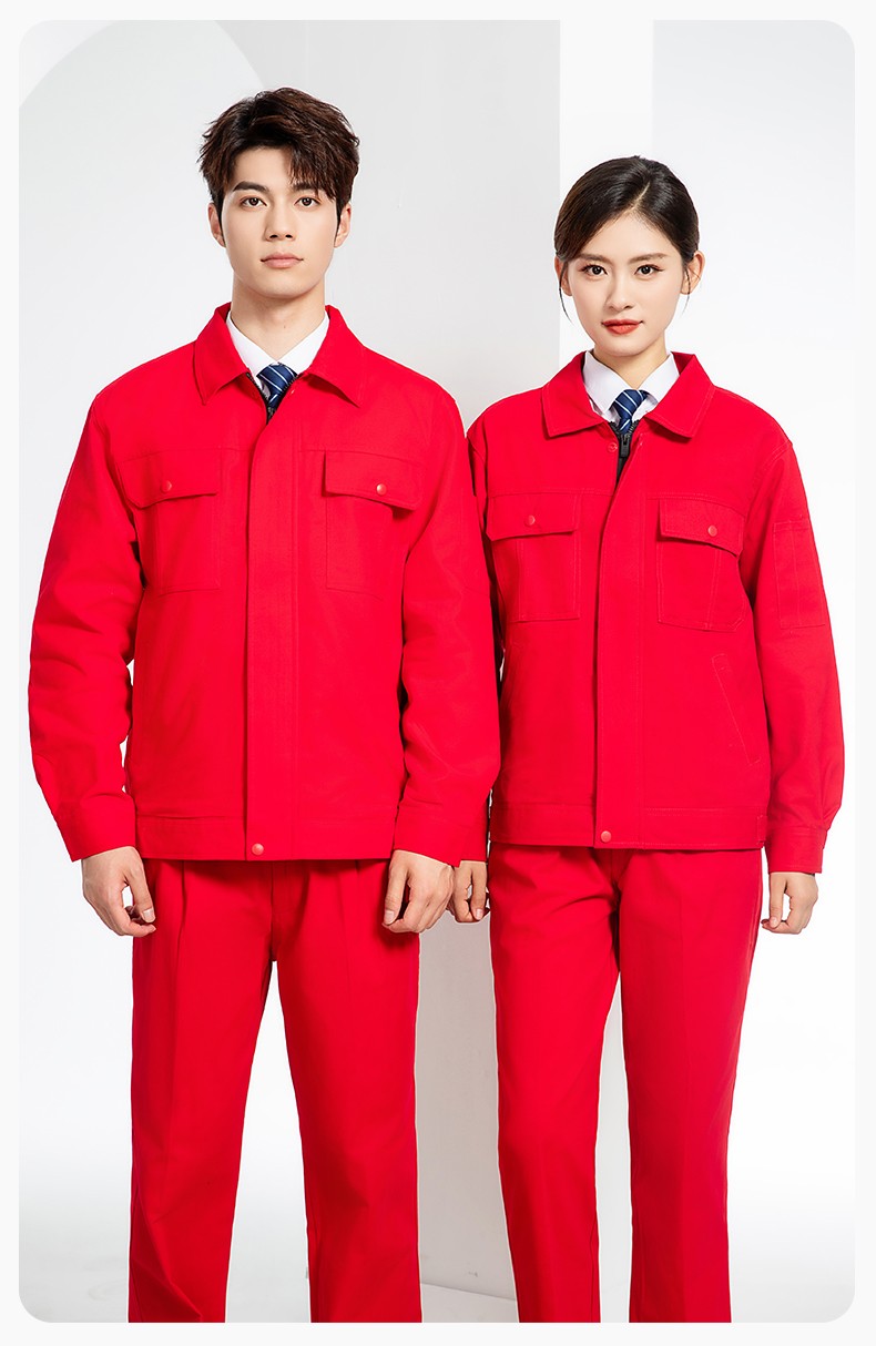 RD-8013 纯棉电焊工作服套装男秋冬款耐磨加厚车间汽车修理厂服劳保服工装(图15)