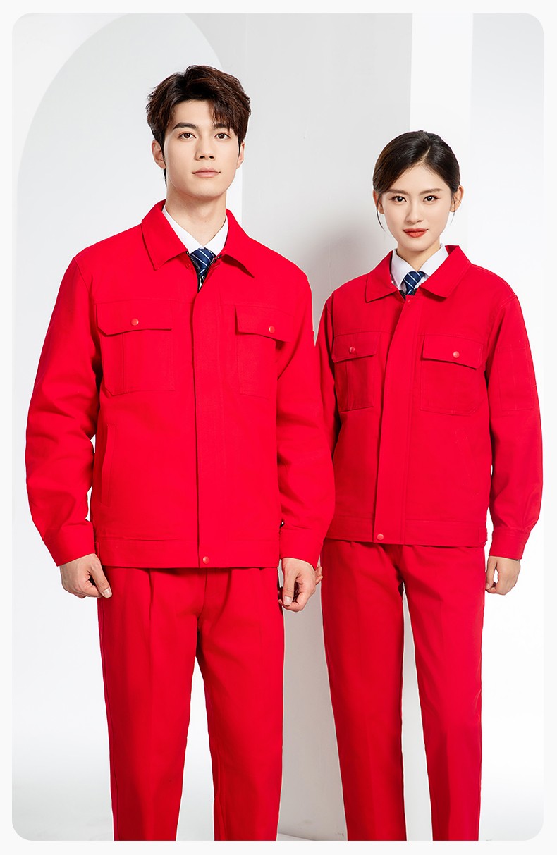 RD-8013 纯棉电焊工作服套装男秋冬款耐磨加厚车间汽车修理厂服劳保服工装(图14)