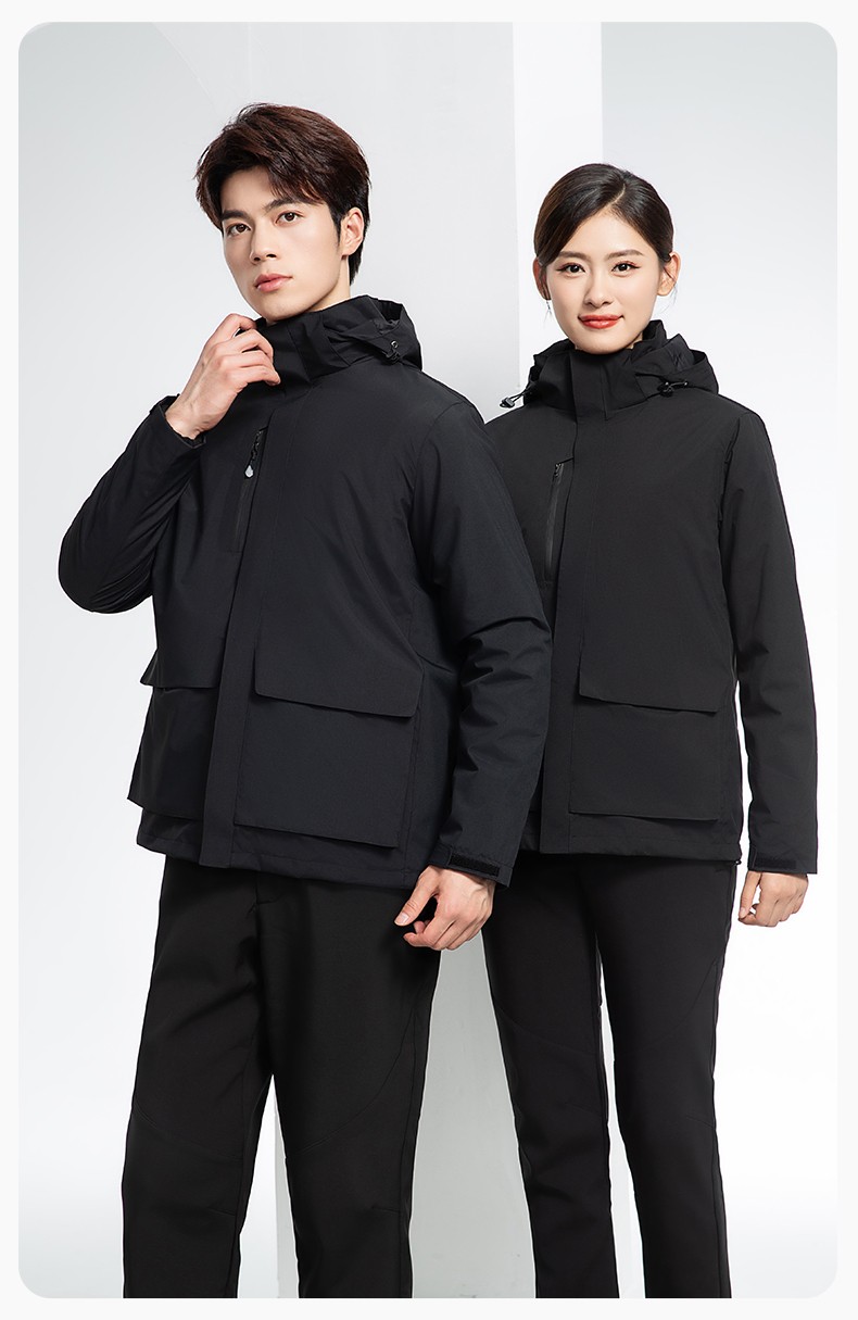 SW-9996 户外三合一冲锋衣秋冬加绒加厚男女同款摇粒绒冲锋衣工作服定制(图15)