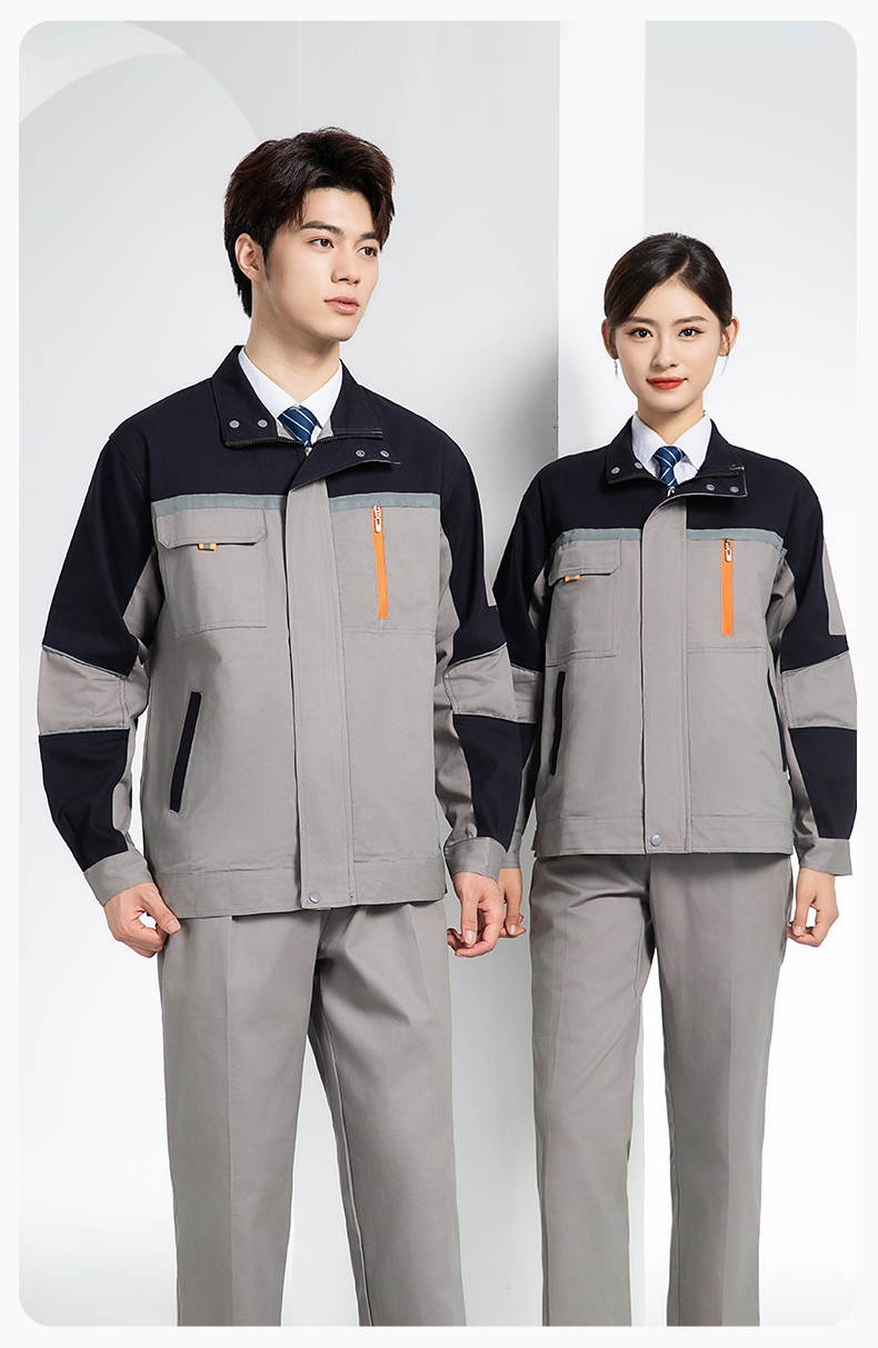 QM20129 纯棉工作服套装定制加厚耐磨长袖劳保服汽修装修工地电焊工装(图14)